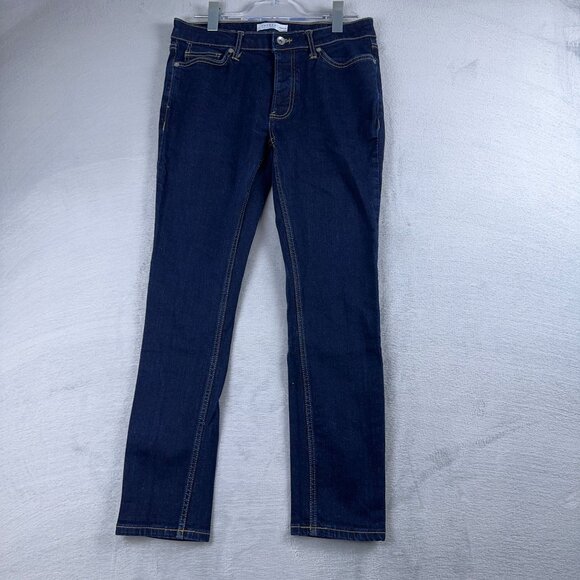 Topman Mens Stretch Skinny Jeans Denim Button Fly Dark Wash Blue Size W32/L30 - Picture 1 of 12